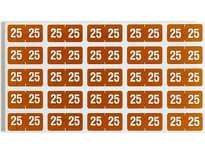 Front. Smead - Smead "25" ETS Color-Coded Labels, 1" x 0.5" Brown, 25 Labels/Sheet, 10 Sheets/Pack (67925) - Brown.