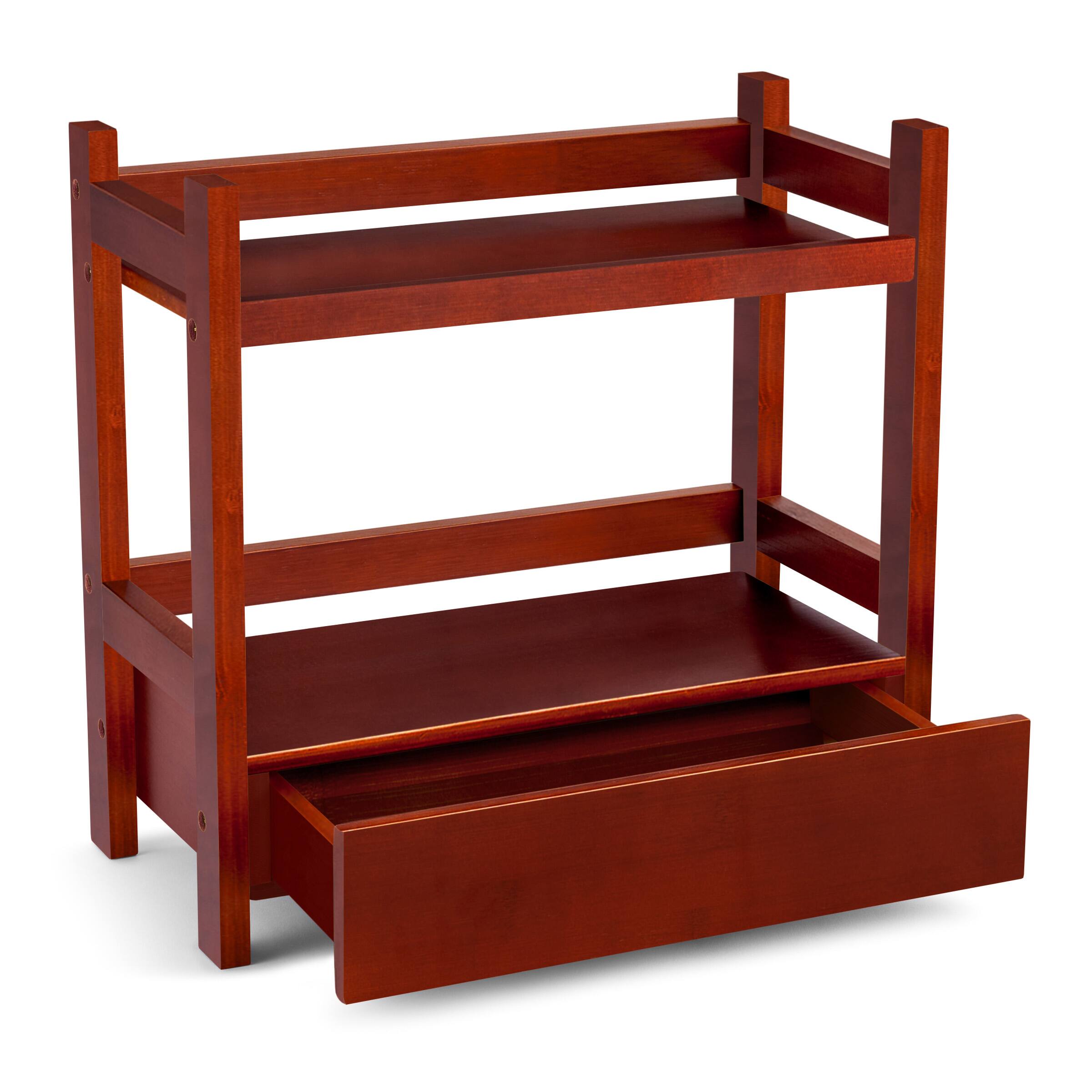 Angle. Sorbus - Sorbus 2-Tier Bamboo Kitchen Countertop Organizer - ideal for storage and display, Matcha, Coffee Station, Bathroom - Espresso.