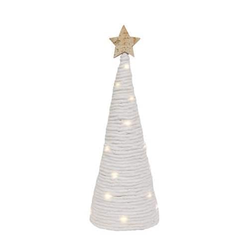 BreeBe - Yarn Christmas Tree w/LED Lights Large - White