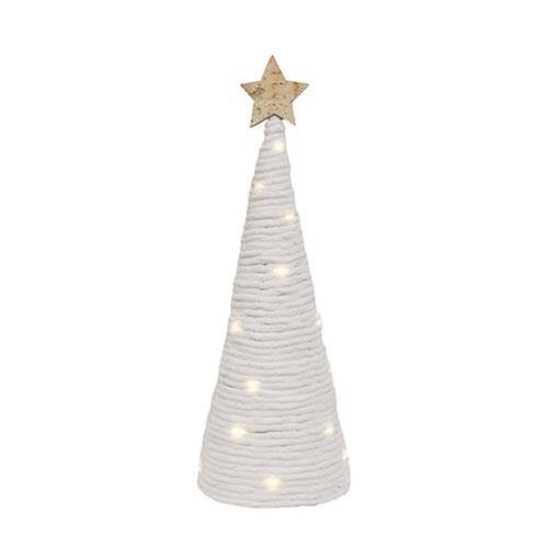 BreeBe - Yarn Christmas Tree w/LED Lights Large - White