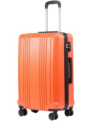 Vulpecula Spade - Luggage PC+ABS Hardshell Suitcase with TSA Lock, Spinner Carry On Lightweight ( S(20in_carry on)) - Orange