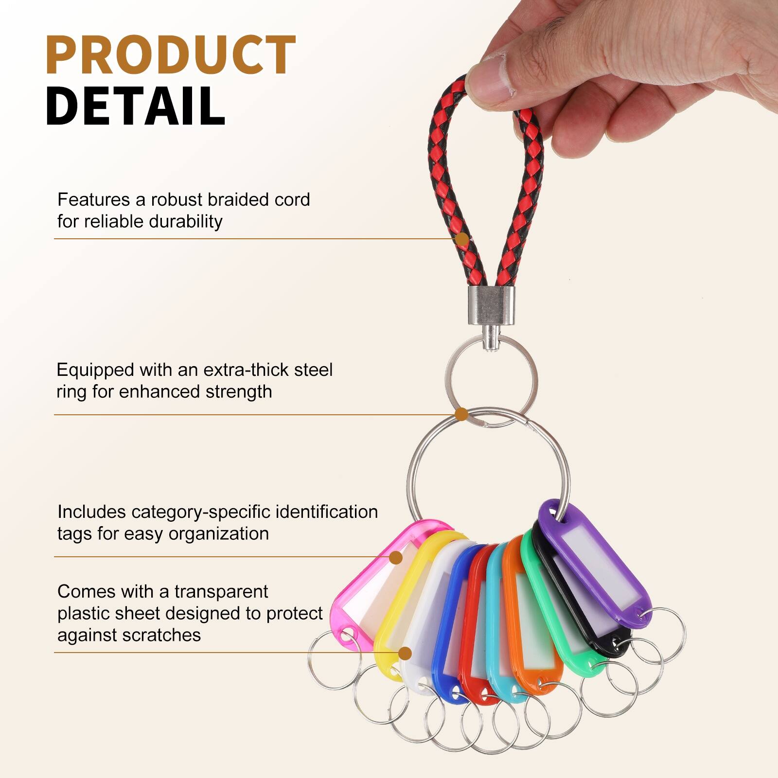 Unique Bargains 10pcs Key Tags with Labels, Key Organizer Markers with ...