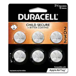 Duracell - DL2032B6PK 2032 Lithium Coin Batteries With Bitterant (6/Pack)