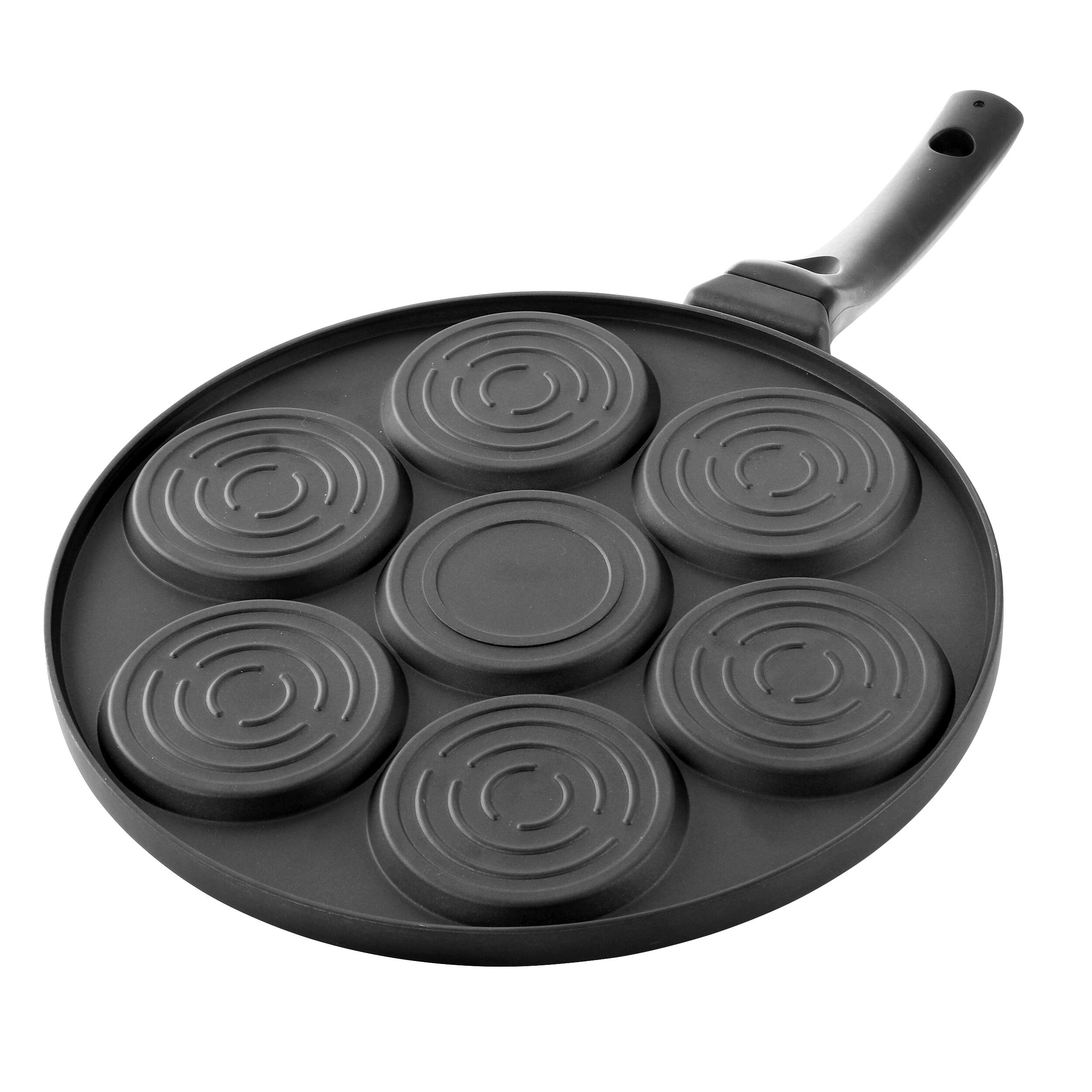Alt View 2. MegaChef - MegaChef Happy Face Emoji 10.5 Inch  Aluminum Nonstick Pancake Maker Pan with Cool Touch Handle - Black.