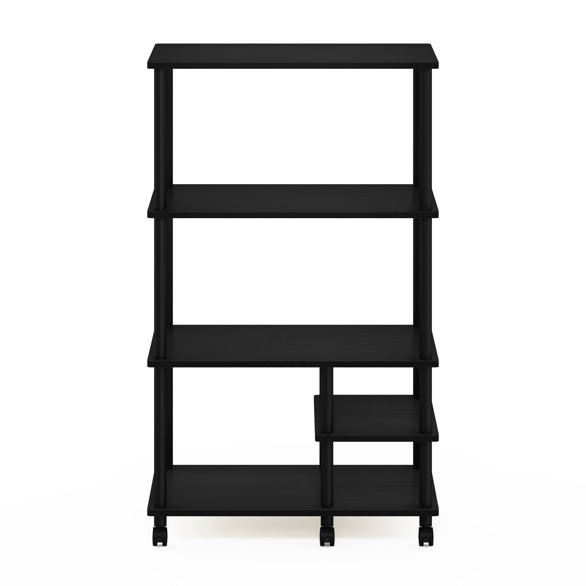 Alt View 2. Furinno - Turn-N-Tube 4-Tier Toolless Kitchen Storage Shelf Cart - Americano/Black.