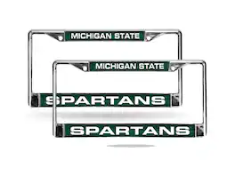 Rico Industries - Michigan State Spartans Chrome Metal Laser License Plate Frame - Set of 2 Frames - Multi