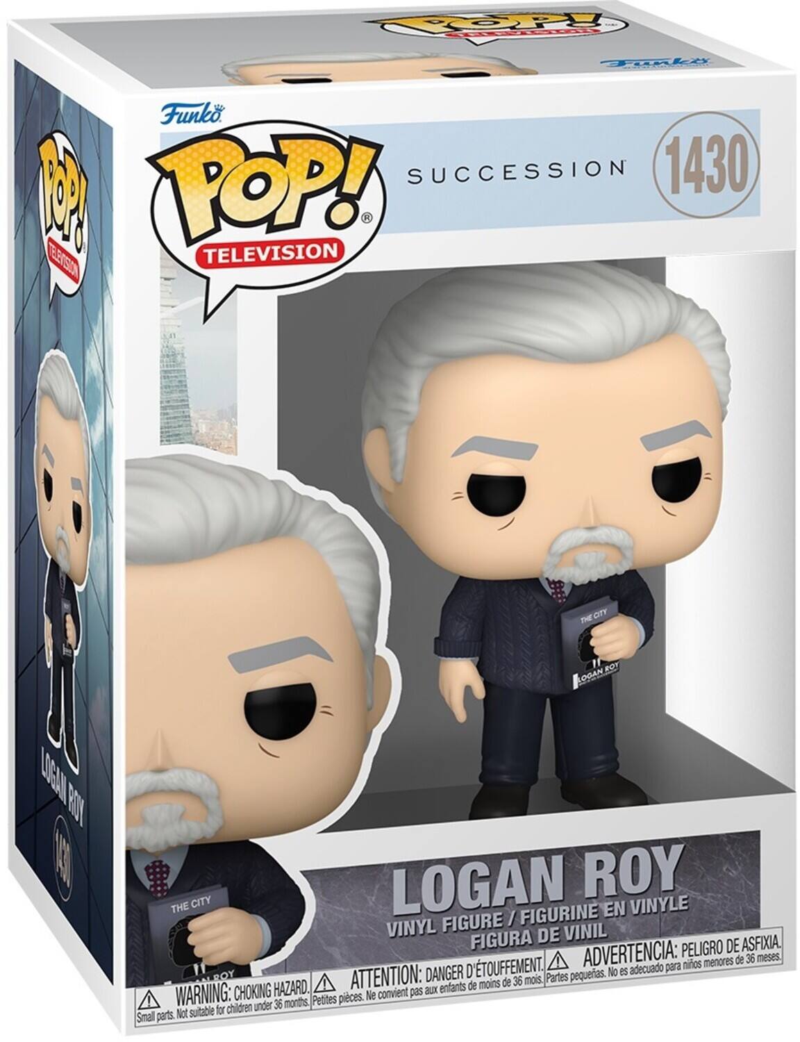 POP! nL Tgale  Funko M POP! SUCCESSION 1430 TELERSSION TELEVISION THE CITY " ROT OGAN DOSAAL ROT LOGAN ROY THE CITY VINYLE FIGURINE EN FIGURE / VINYL DE VINIL FIGURA PELIGRO DE ASFIXIA. TOUFFEMENT. ADVERTENCIA: para nios menores de 36 meses. BOY DANGER D pequertas. No es adecuado HAZARD. ATTENTION: aux enfants de moins de 36 mois. Partes WARNING: CHOKING Pettes pieces. Ne convient pas children under 36 months. Not suitable for Small parts.