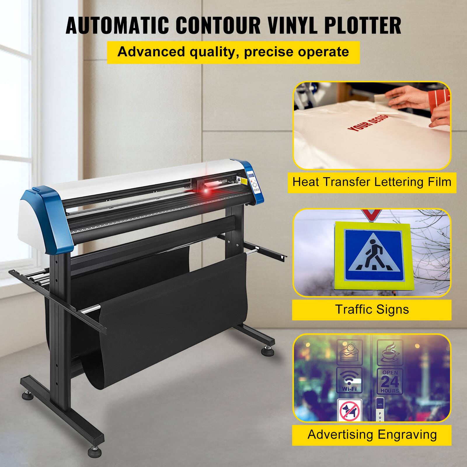AUTOMATIC CONTOUR VINYL PLOTTER  
Advanced quality, precise operate  

- Heat Transfer Lettering Film  
- Traffic Signs  
- Advertising Engraving