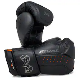 RIVAL - Boxing RB10 Intelli-Shock Hook and Loop Bag Gloves - Medium - Black