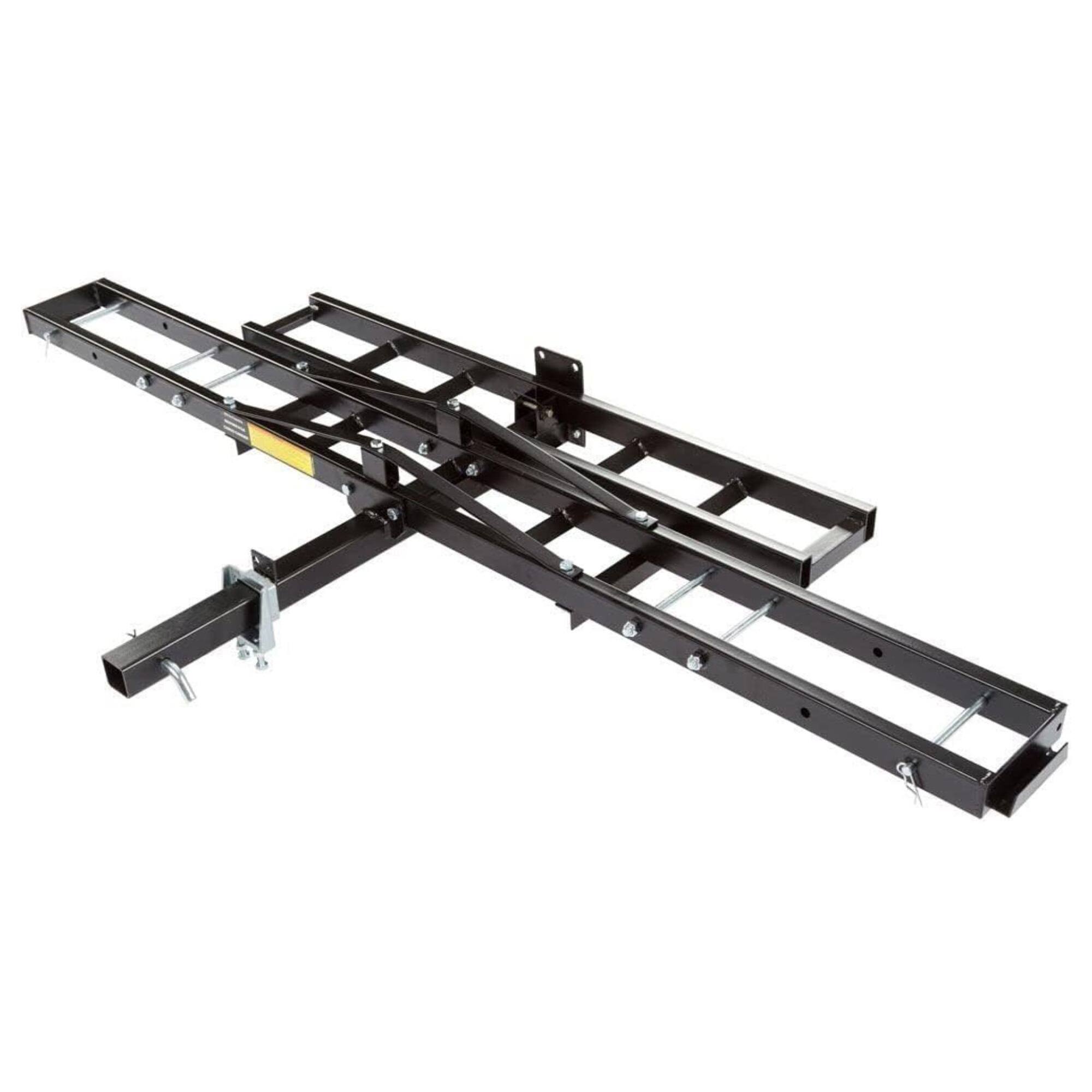 Front. Black Widow - Black Widow Motorcycle Bike Carrier with Ramp for 2" Hitch, 500 Pound Capacity - Black.