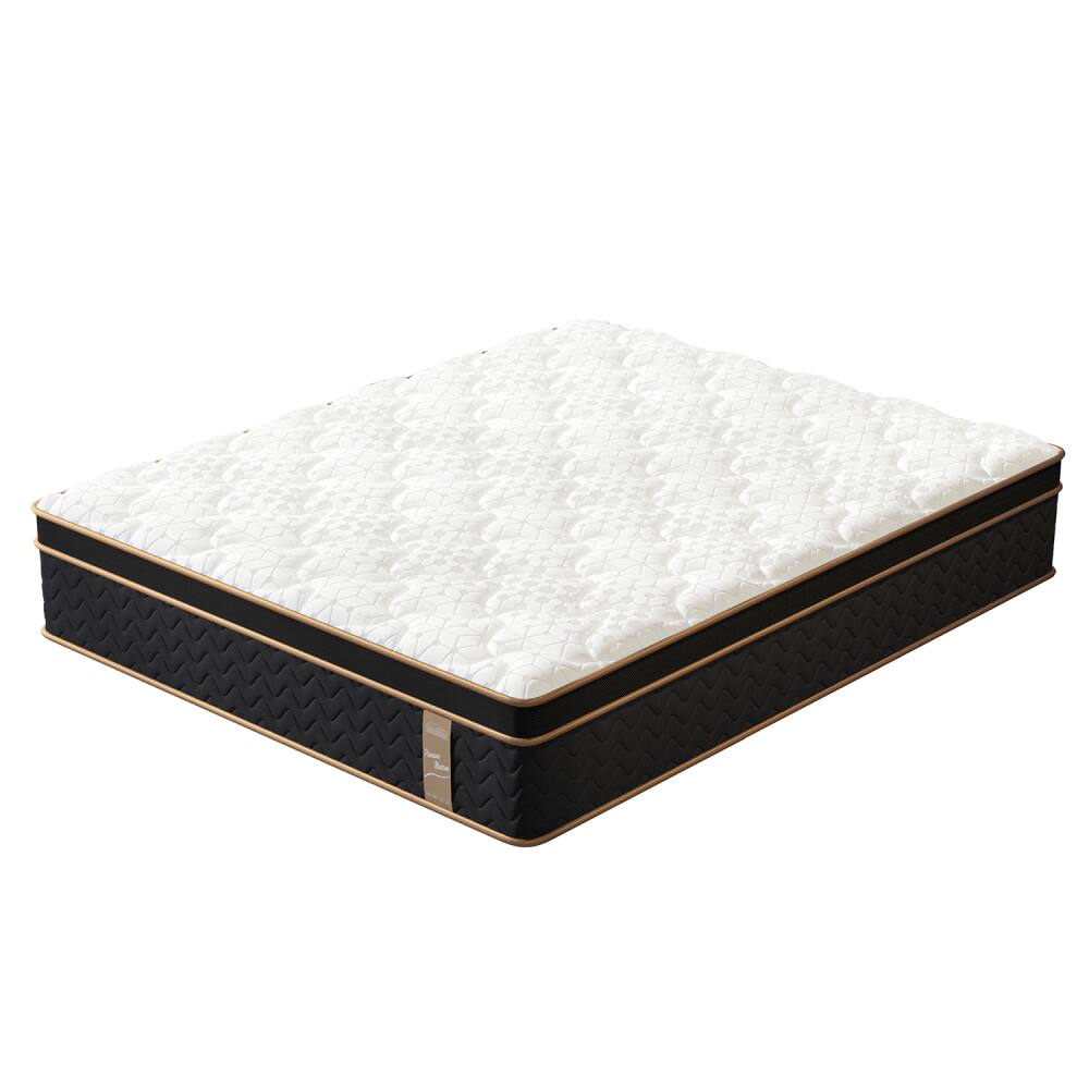 Front. PDTEND - 10 Inch Queen Plush Hybrid Mattresses with Independently Encased Coils & Gel Memory Foam - White+Black.