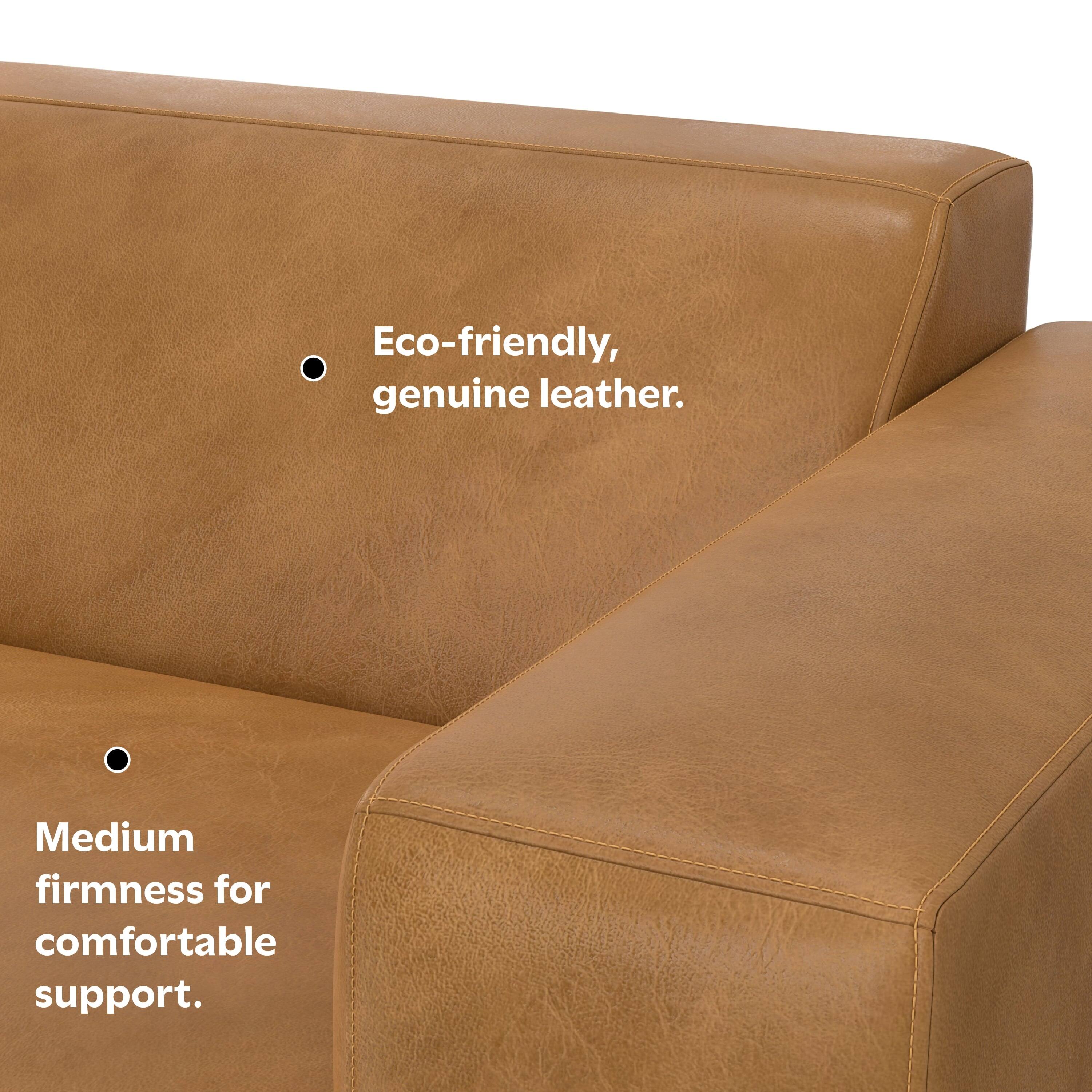 Eco-friendly, genuine leather.

Medium firmness for comfortable support.