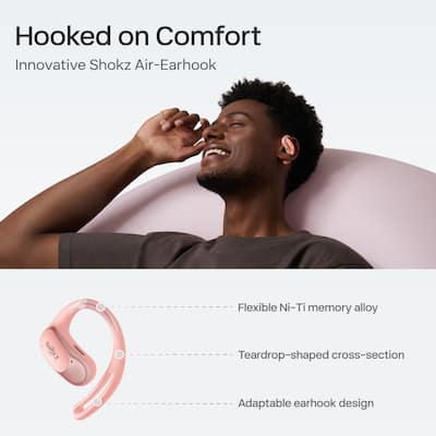 Shokz OpenFit Air Open Ear True Wireless Earbuds Pink T511-ST-PK Shokz OpenFit Air Open Ear True Wireless Earbuds Pink T511-ST-PK
