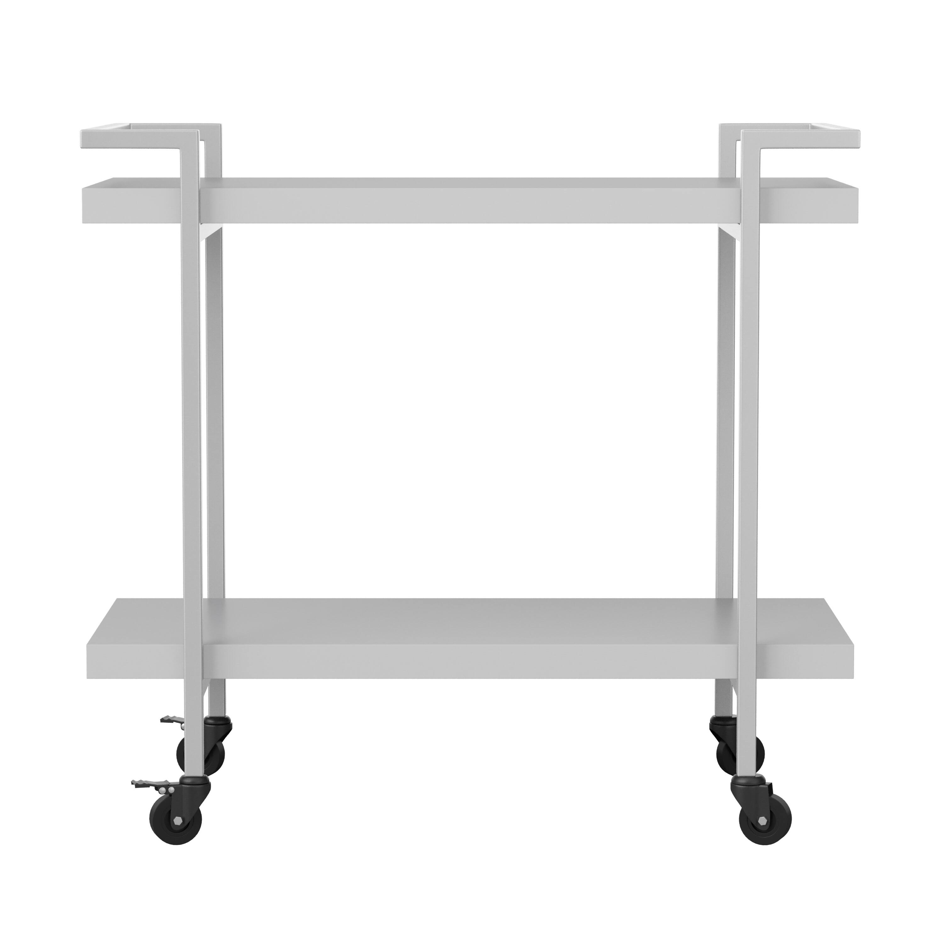 Alt View 20. Martha Stewart - Liam Mobile 2 Tier Printer Cart with Side Storage - Gray/Brushed Nickel Frame.
