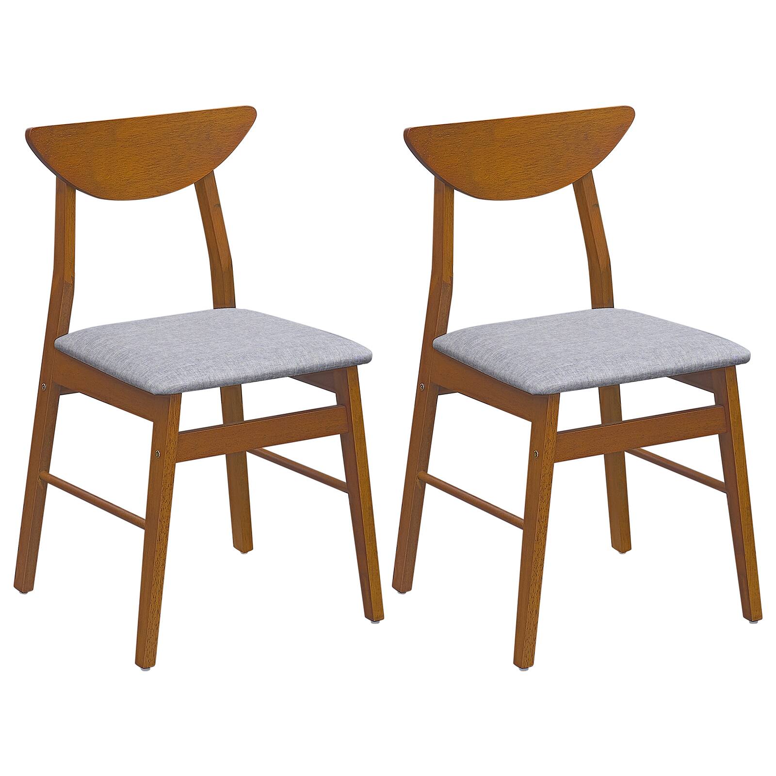 Front. Costway - Costway Upholstered Dining Chairs Set of 2 with Upholstered Seat Curved Backrest Wood Frame - Walnut.