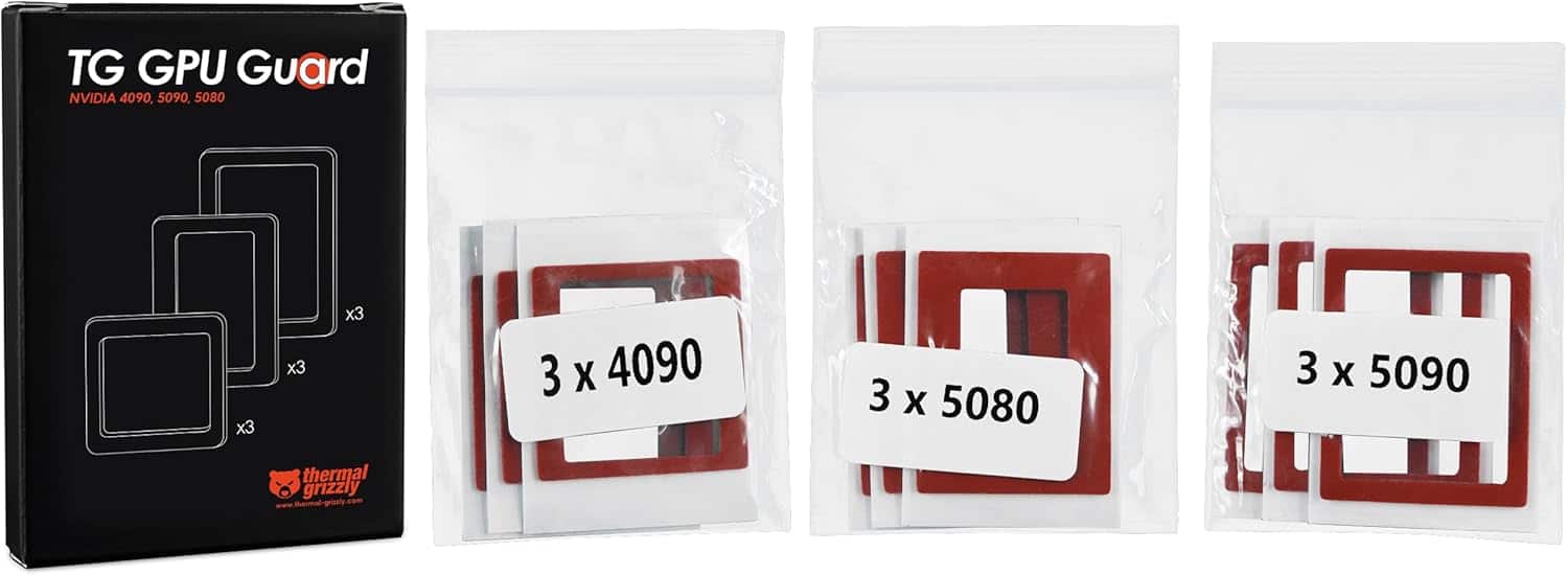 Thermal Grizzly - TG-GG-01 TG GPU Guard Gasket for RTX 4090/5080/5090 Highly Compressible, Protection, 9‑Piece