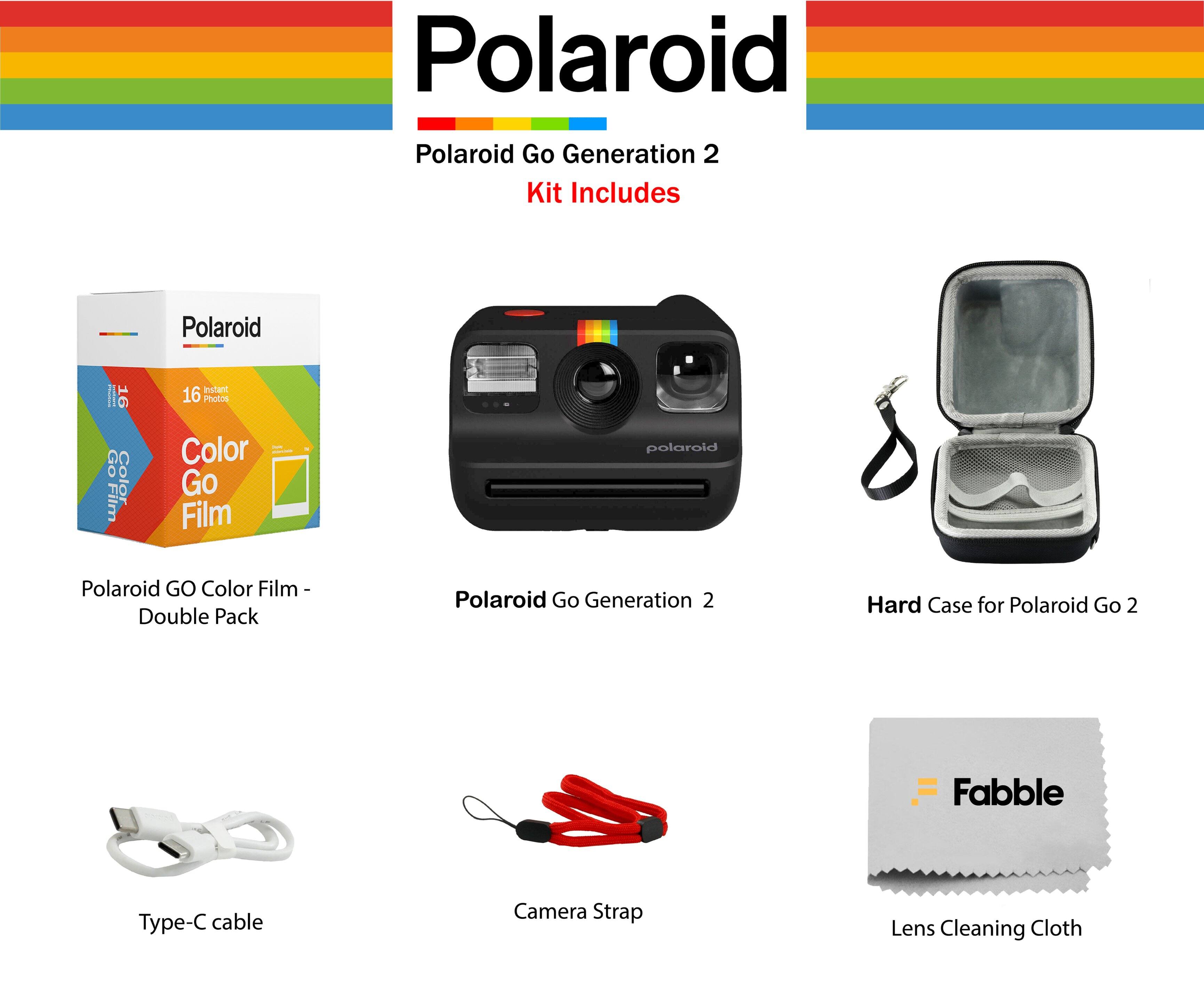 Polaroid Polaroid Go Generation 2 Kit Includes Polaroid I 16 instant 16 Photos G0 Film Color Color Go Film polaroid Polaroid GO Color Film - Double Pack Polaroid Go Generation 2 Hard Case for Polaroid Go 2 Fabble Type-C cable Camera Strap Lens Cleaning Cloth