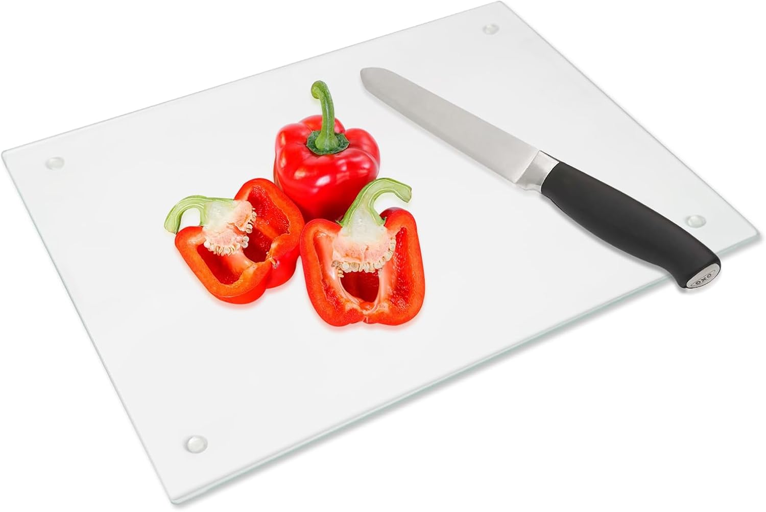 Front. PARKER SLATER - Tempered Glass Cutting Board 10x14, Scratch & Heat Resistant, Non-Slip.