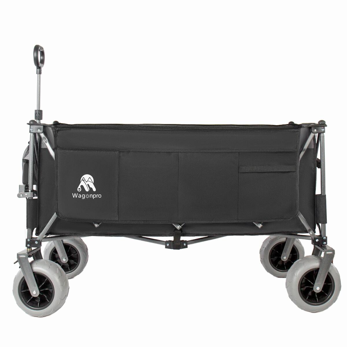 Alt View 3. Loheer - Loheer Extra Large Heavy Duty Folding Wagon with Steel Frame and All Terrain Wheels for Beach Garden and Sports.