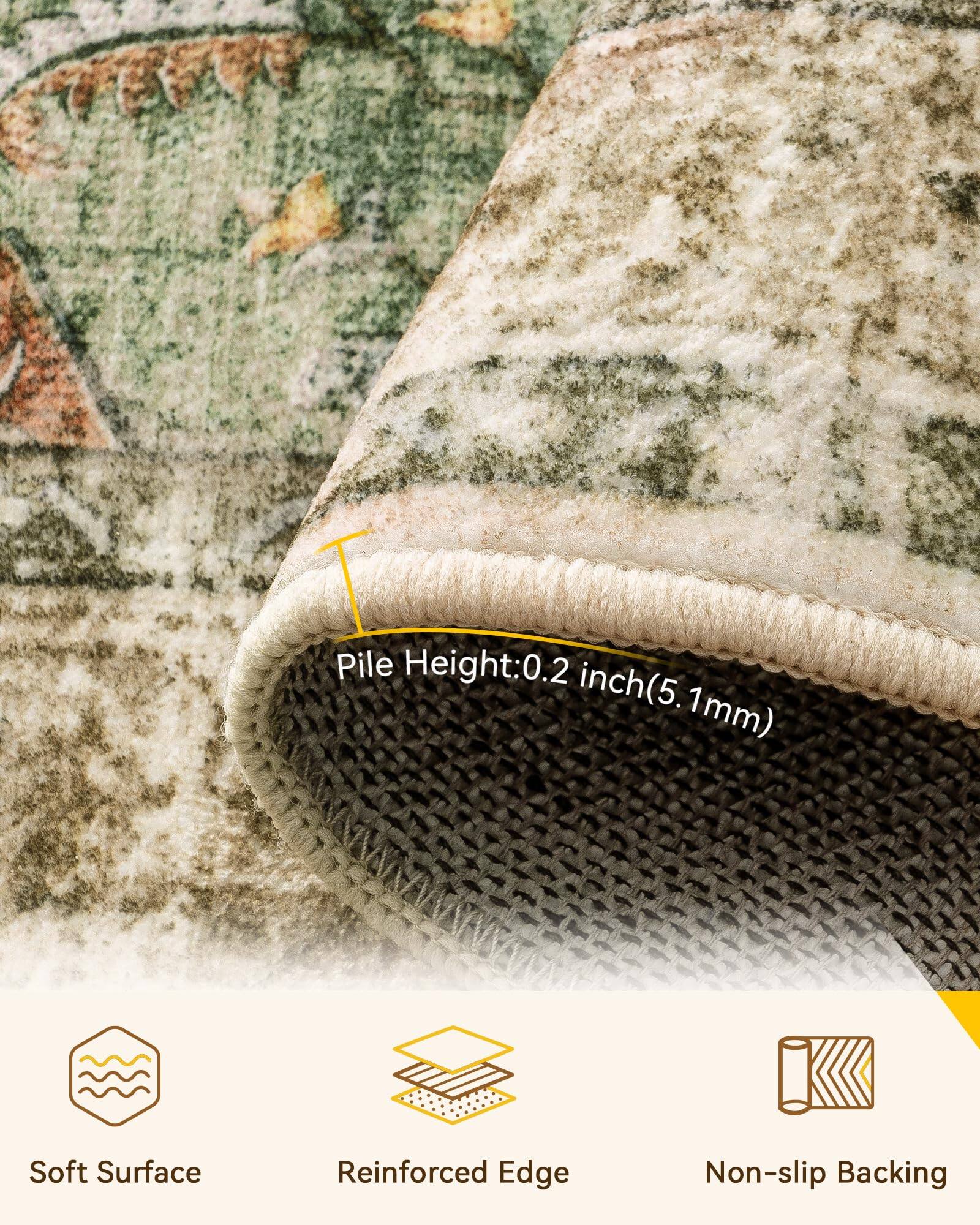 Pile Height: 0.2 inch (5.1mm)

Soft Surface
Reinforced Edge
Non-slip Backing