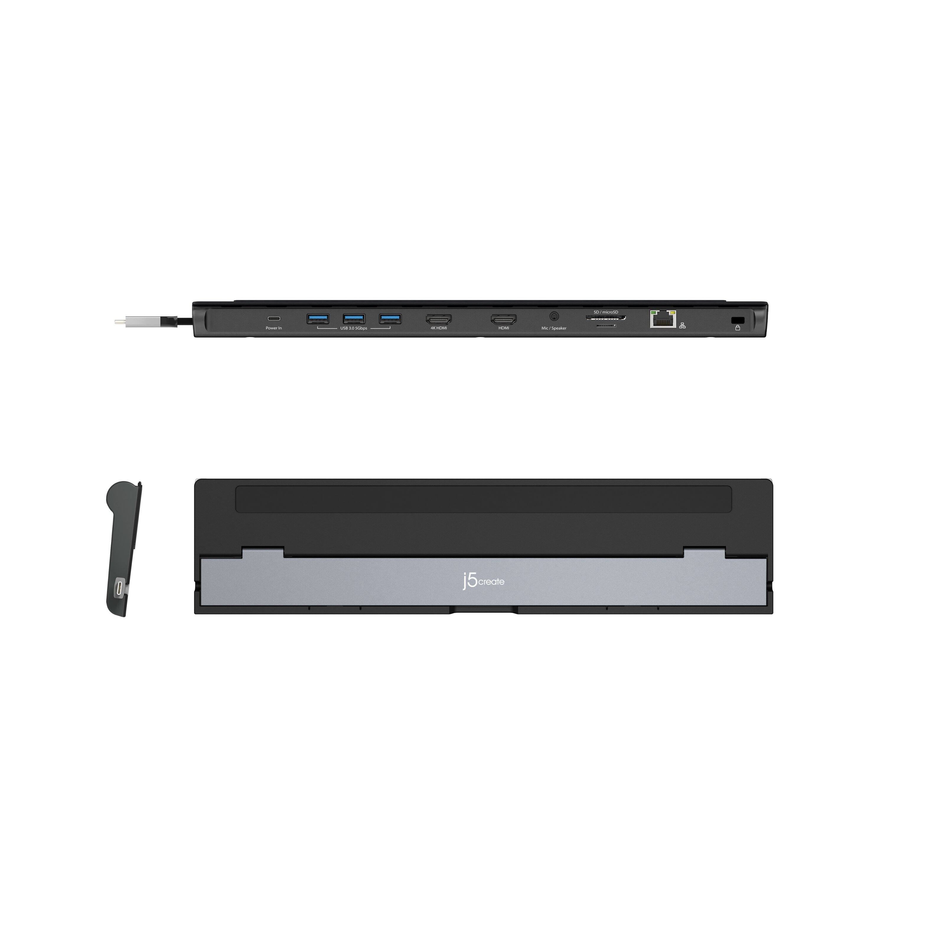 Alt View 14. j5create - USB-C Dual HDMI Docking Station - Black.