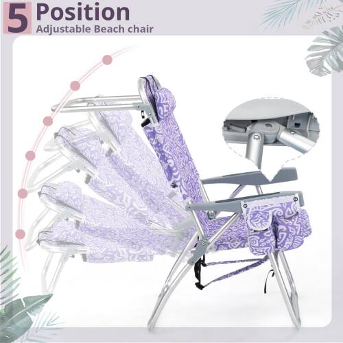 5 Position Adjustable Beach Chair