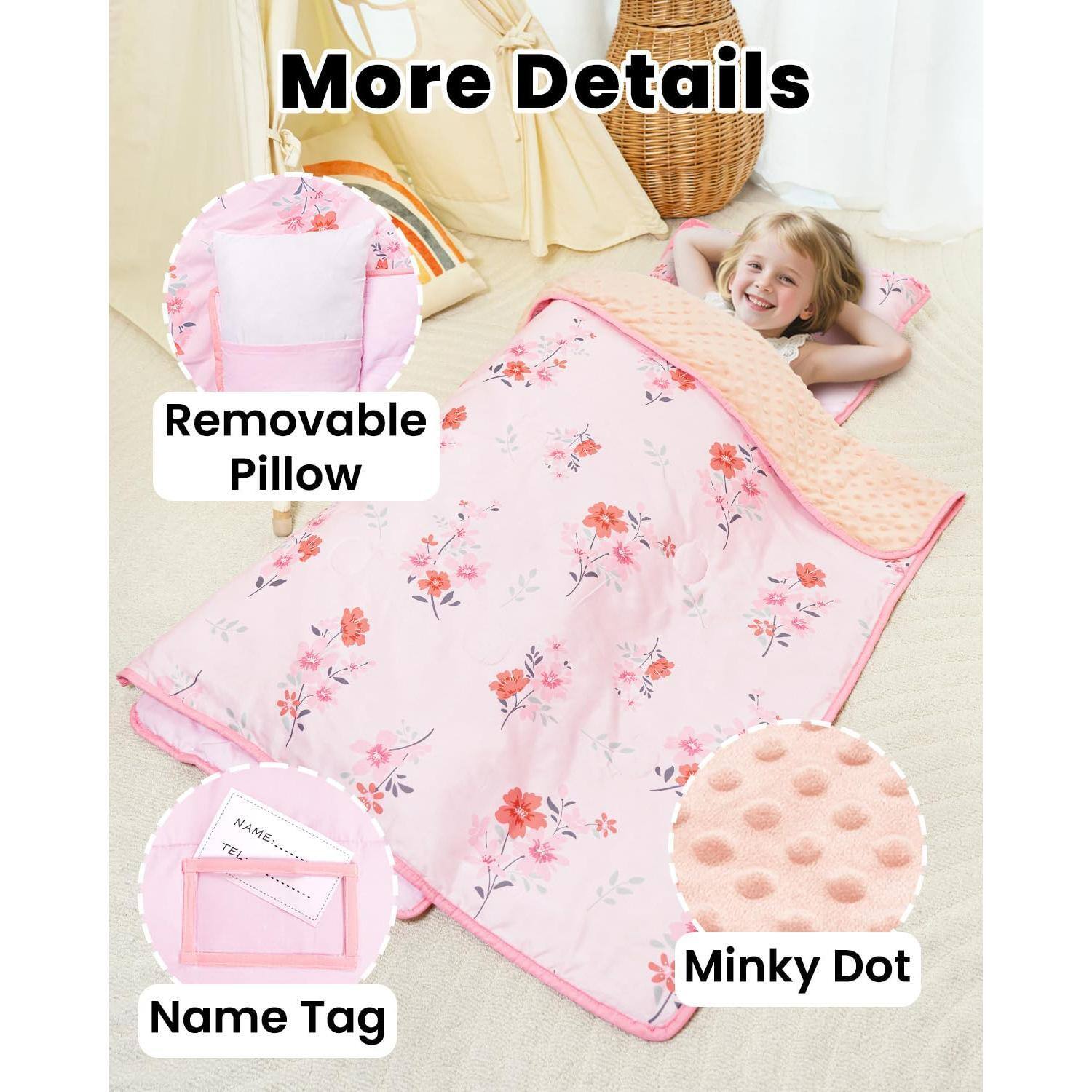 Dapper Styles Nap Mat With Detachable Blanket And Removable Pillow ...