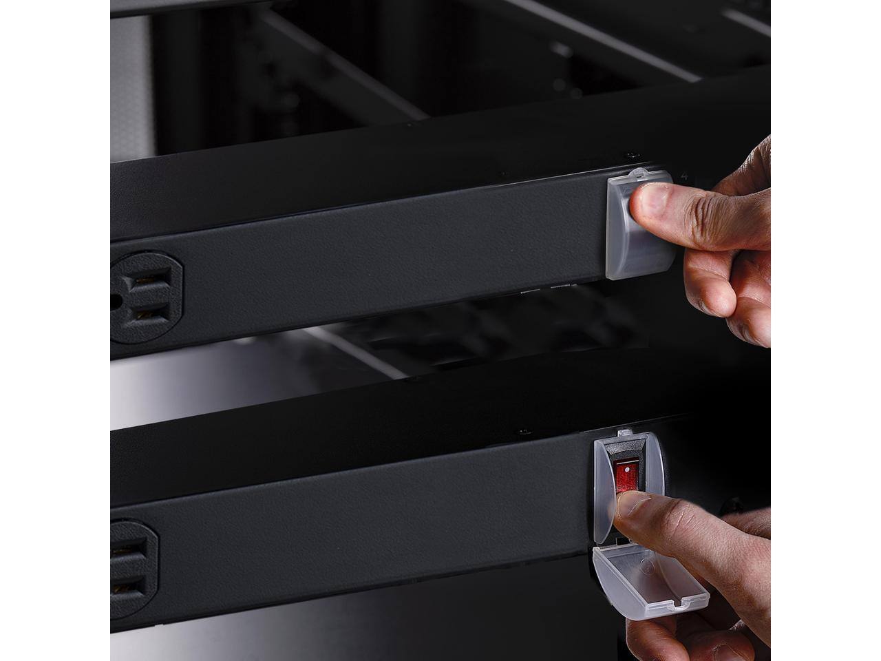 Alt View 5. StarTech.com - StarTech.com 16NM8-RACK-MOUNT-PDU 125V/15A 8ft 1U 16-Outlet Metered PDU - Black.