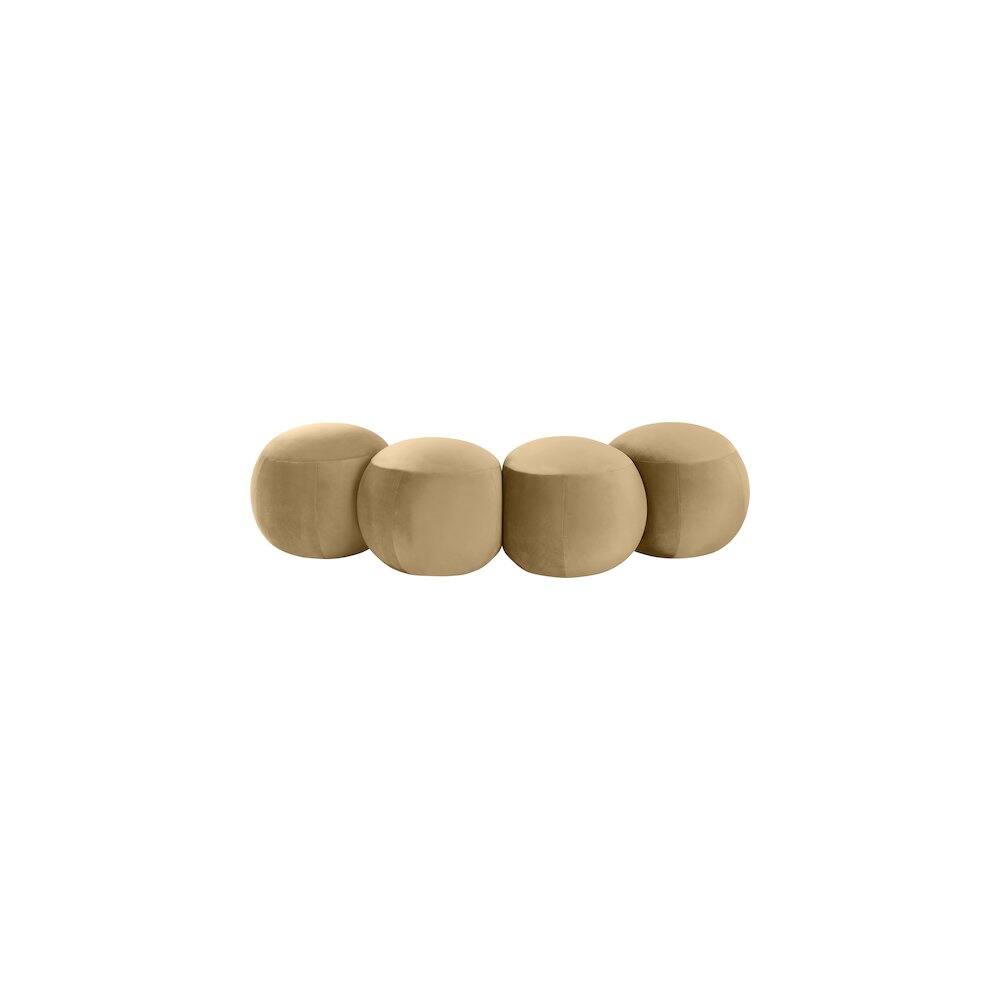 Alt View 3. Meridian Furniture - Apollo Camel Velvet Bench - Beige.