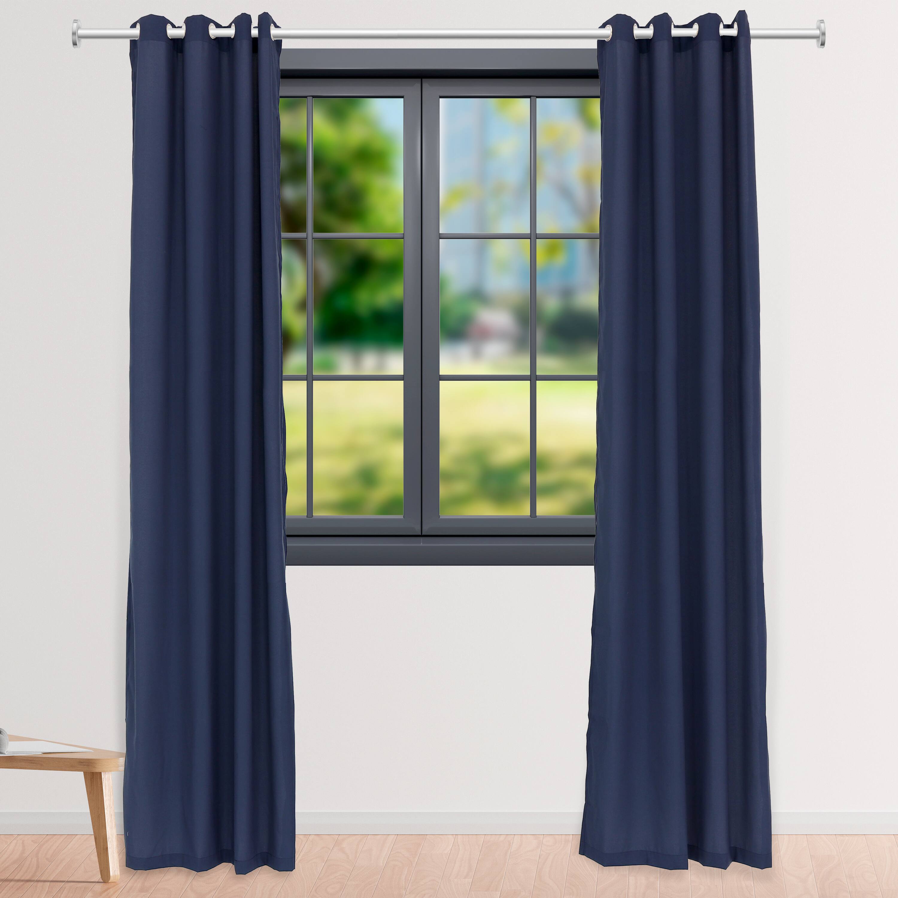 Alt View 5. Sunnydaze - Indoor and Outdoor Curtain Panel - 52 in x 120 in - Set of 2 - Blue.