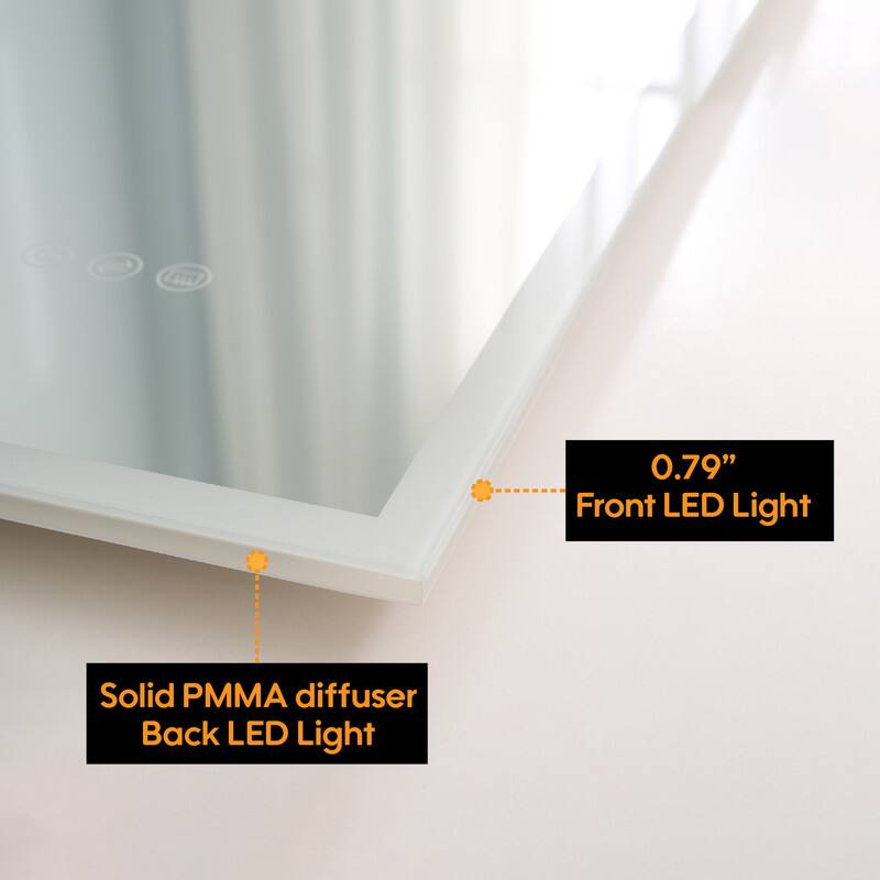 0.79" Front LED Light  
Solid PMMA diffuser  
Back LED Light