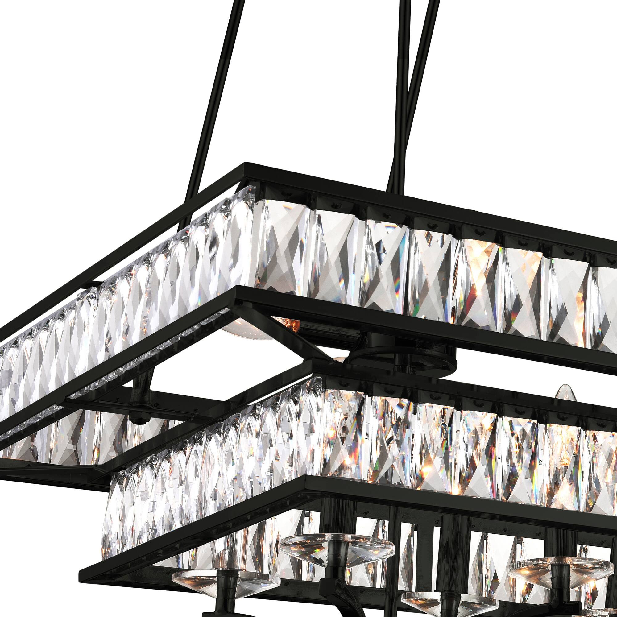 Left. CWI Lighting - Shalia 16 Light Island Chandelier With Black Finish - Black.