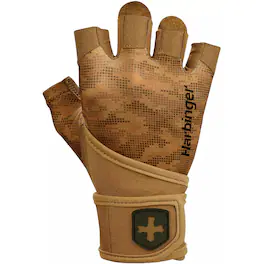 Harbinger - Unisex Pro Wrist Wrap Weight Lifting Gloves - Small - Tan Camo