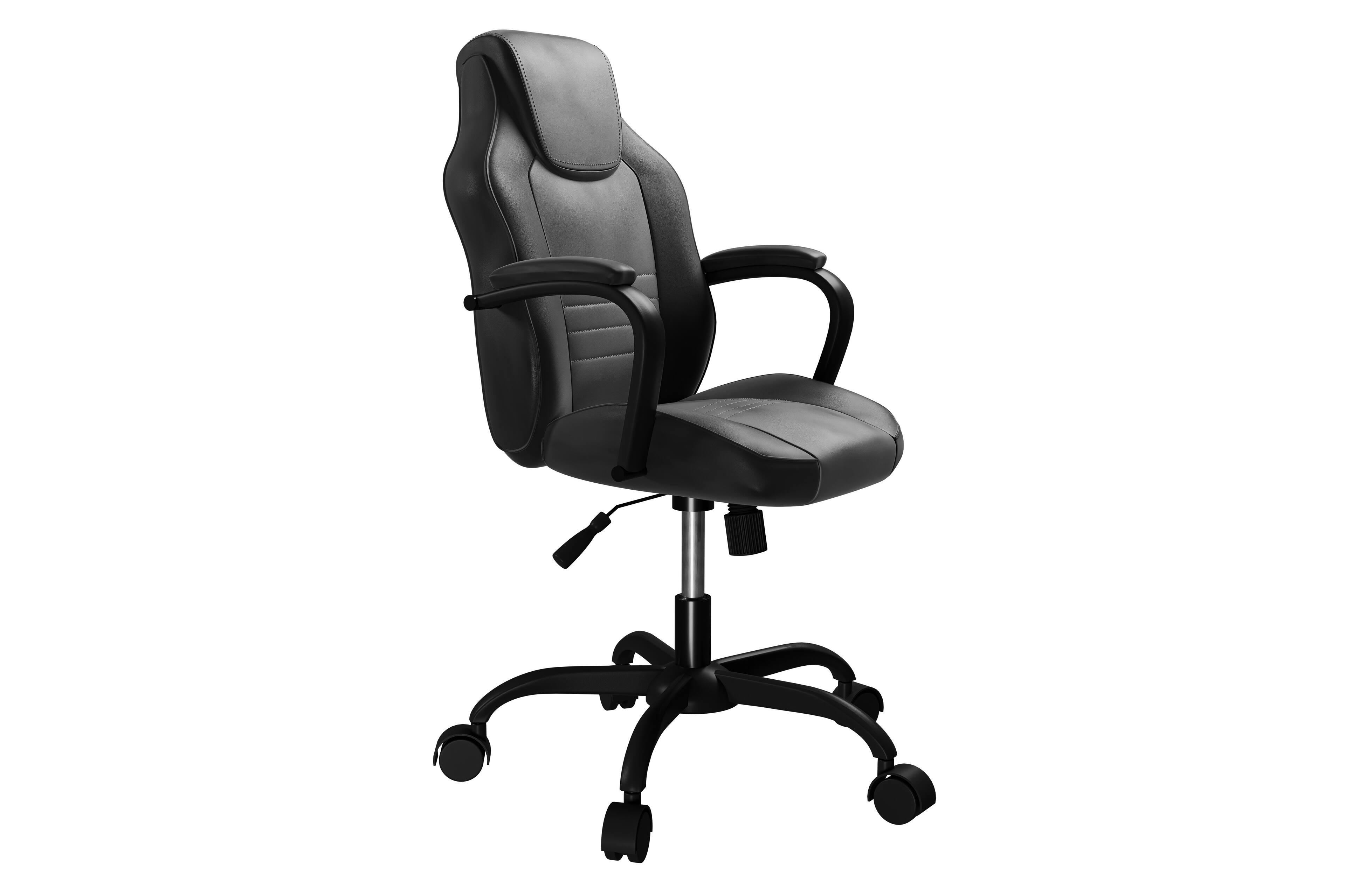 Alt View 4. Spaco - Spaco Gaming Executive Office Chair Black Faux Leather Chairs Casters Plush Padded Chair with Arms Comfortable Chair - Black.