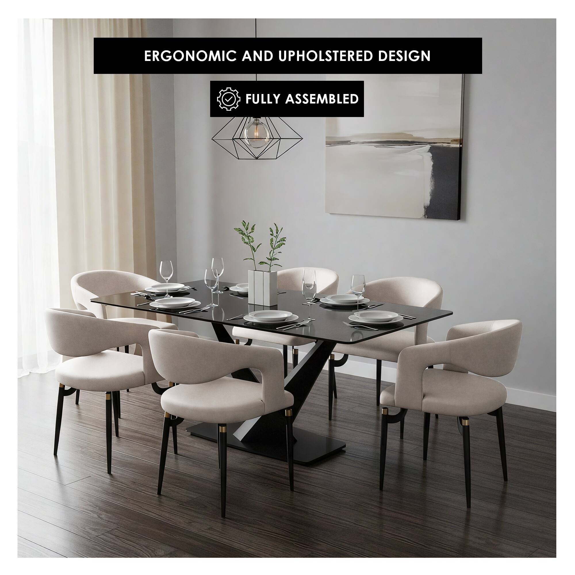 ERGONOMIC AND UPHOLSTERED DESIGN  
FULLY ASSEMBLED