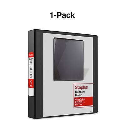 1-Pack  
Staples  
Standard Binder  
View Window  
2 Pockets  
PVC Free
