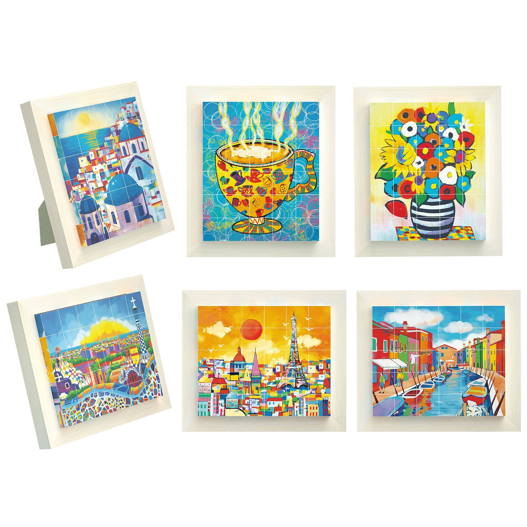 Alt View 3. PicassoTiles - PicassoTiles 30 PC 6-in-1 World Famous Paintings Magnetic Blocks, Building Blocks for Kids 3+.