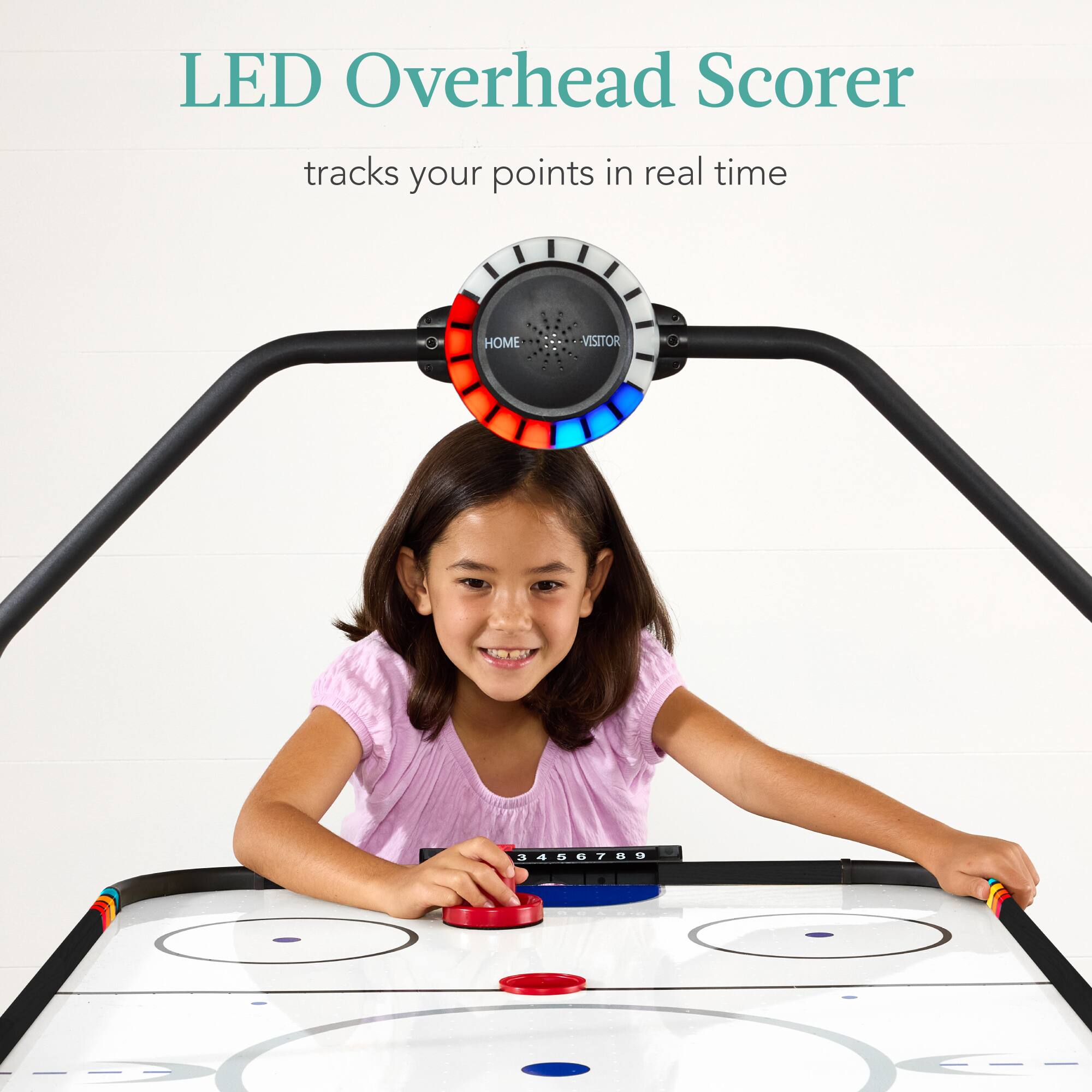 LED Overhead Scorer  
tracks your points in real time  

HOME VISITOR  
3 4 5 6 7 8 9