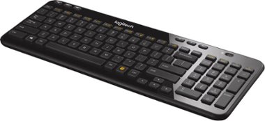 Logitech - K360 Full-size Wireless Scissor Keyboard - Black - Front_Zoom