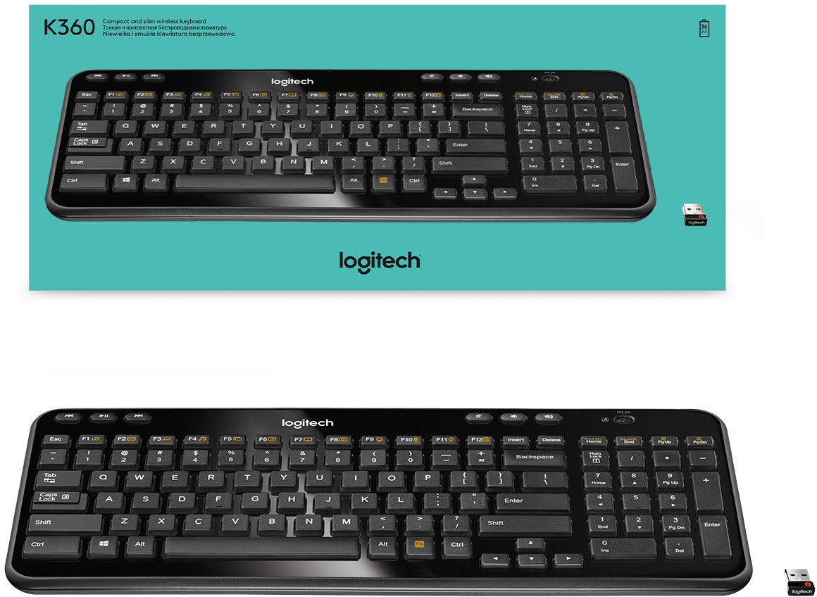 Intensiv Relativ størrelse Hummingbird Logitech K360 Full-size Wireless Scissor Keyboard Black 920-004088 - Best  Buy