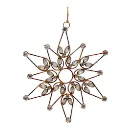 BreeBe - Jeweled Snowflake Ornament (Set of 4) - Bronze
