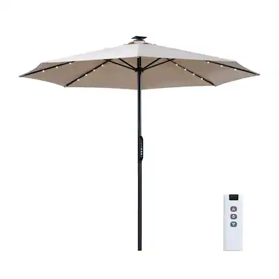 electric patio umbrella 9ft Motorized Remote Market Umbrella, Blue It features a remote controlled electric opening system Stainless Steel Electric Umbrella Heater