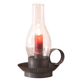 Irvins Country Tinware - Hurricane Candle Lantern Kettle 9 inch Metal Indoor Tabletop E12 Taper - Black