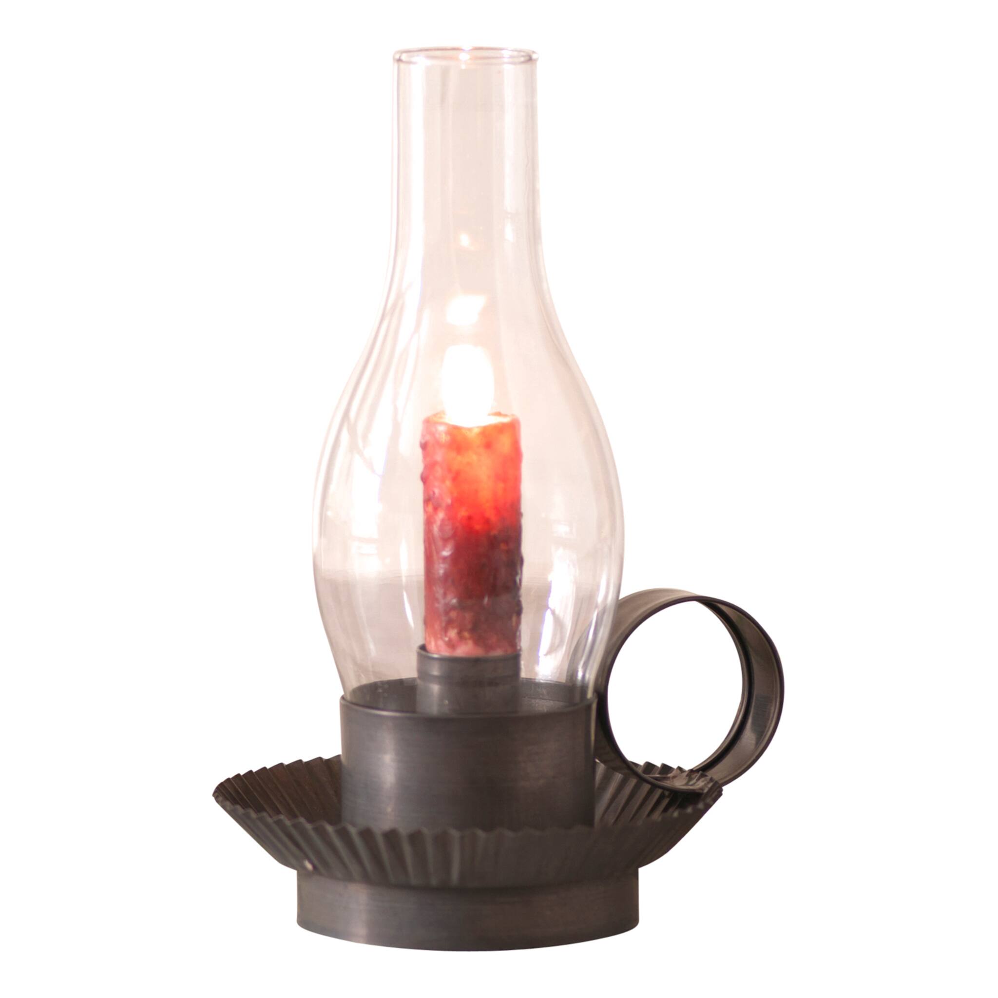 Front. Irvins Country Tinware - Hurricane Candle Lantern Kettle Black 9 inch Metal Indoor Tabletop E12 Taper - Black.