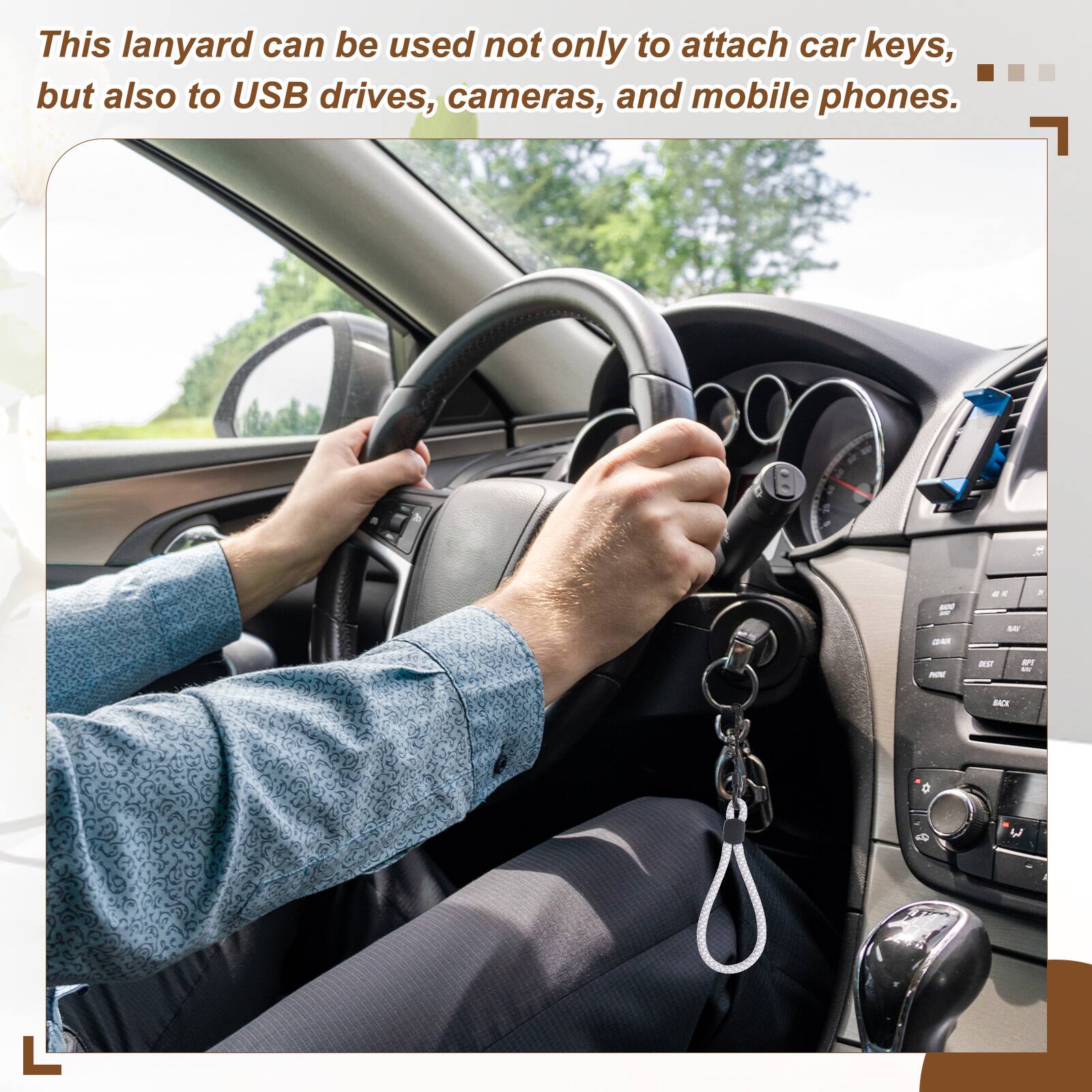This lanyard can be used not only to attach car keys, but also to USB drives, cameras, and mobile phones.