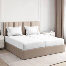 CGK Linens - Luxury Soft 4 Piece Solid Bed Sheet Set - Deep Pocket Fits 8"-16" Mattresses - Split king - White