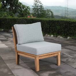 Marina Armless Outdoor Patio Teak Sofa by Modway - Natural Gray