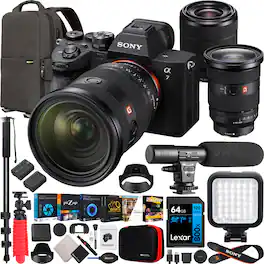 Sony - a7 IV Full Frame Mirrorless Camera + 24-70mm F2.8 GM II + 28-70mm 2 Lens Bundle