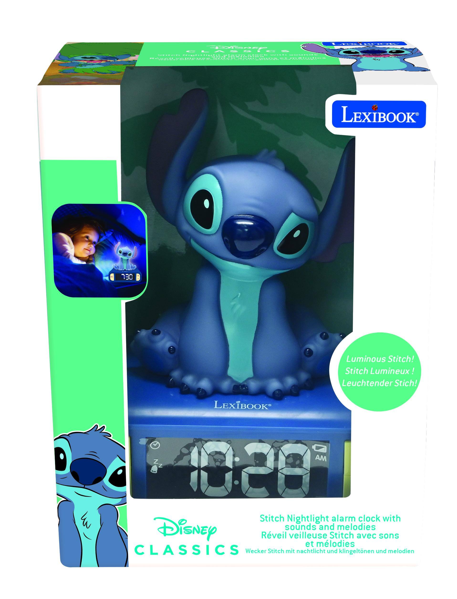 Lexibook Disney Stitch Digital Alarm Clock with 3D Night Light