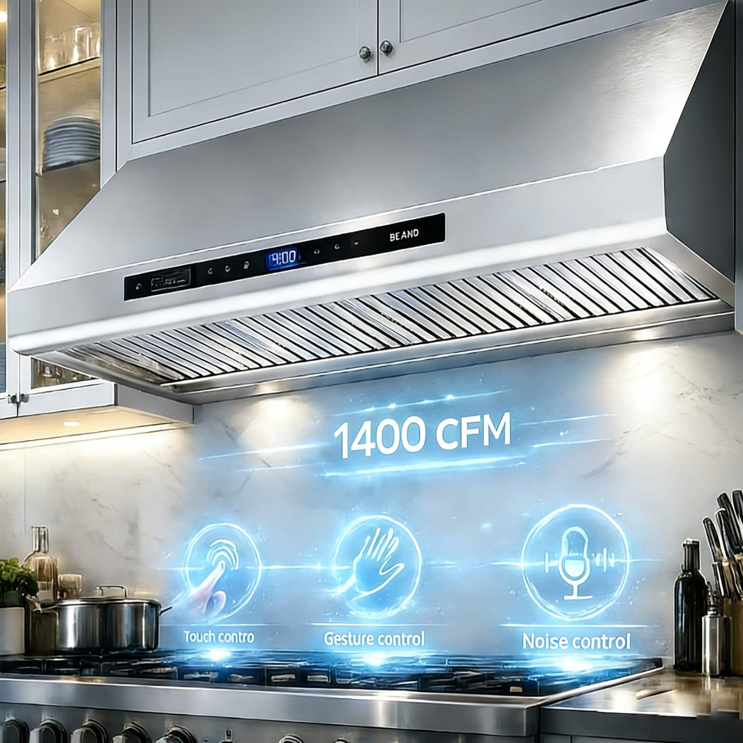 Brano - 48 inches - Externally Vented - Under cabinet Range Hood - Silver